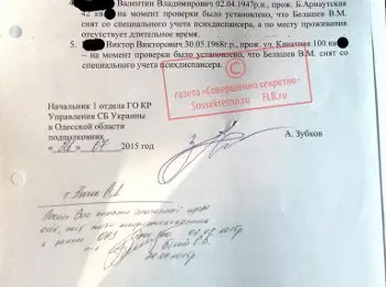 список осведомителей сбу в одессе - Сайт Газеты «Совершенно Секретно»