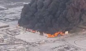 Появились первые кадры с пожара на складе Wildberries