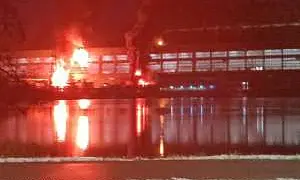 Из-за падения обломков БПЛА  на территории Шатурской ГРЭС в Подмосковье произошел пожар