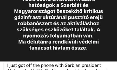 Орбан созвал экстренное заседание совета обороны из-за взрывчатки у газопровода