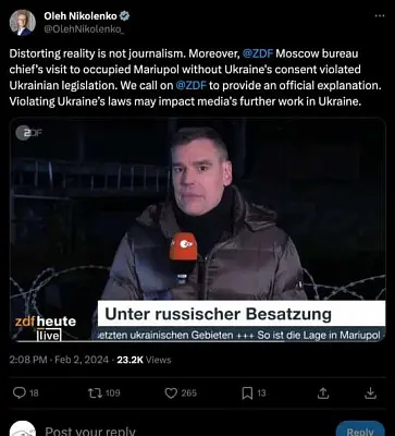 мид украины требует объяснений от немецкого телеканала за репортаж о восстановлении мариуполя (видео) - Сайт Газеты «Совершенно Секретно»