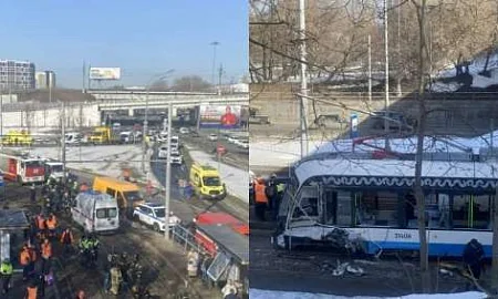 22 человека, в т. ч. пятеро детей, пострадали при столкновении двух трамваев в Москве