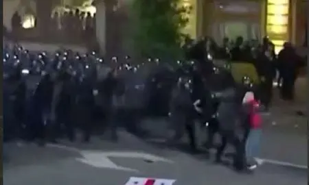 Митингующие в Тбилиси ворвались во двор резиденции президента Грузии