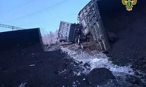 В Амурской области сошли с рельсов 35 вагонов грузового поезда. Возбуждено уголовное дело