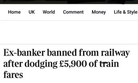 Лондонский банкир-миллионер почти год ездил «зайцем» на электричках
