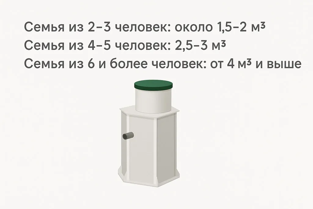 объем септика расчет