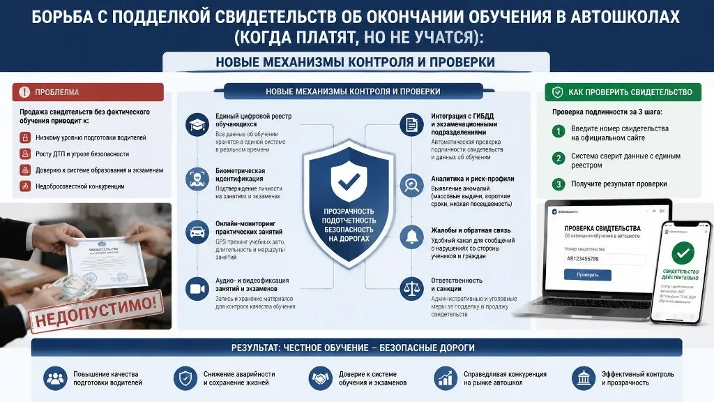 Борьба с фальшивыми дипломами автошкол: новые механизмы контроля и проверки