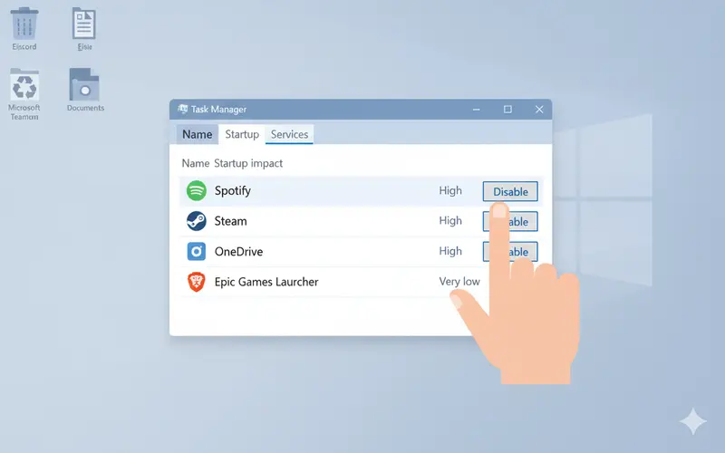 отключение автозагрузки в диспетчере задач