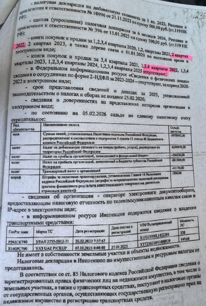 Ответ МИФНС книги покупок и продаж.webp книги покупок и продаж указаны как отсутствующие
