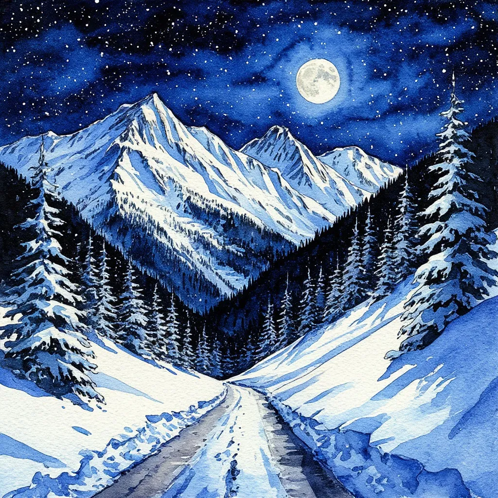 ночью через снег и горы