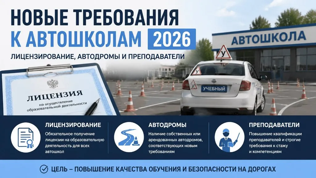 Новые требования к автошколам 2026: лицензирование, автодромы и преподаватели